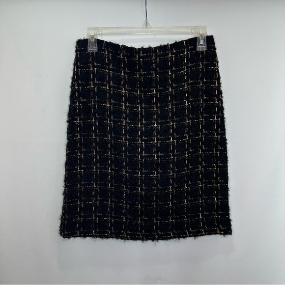 New J.McLaughlin Wool Blend Tweed Lined Pencil Skirt Size 2 - Picture 1 of 9
